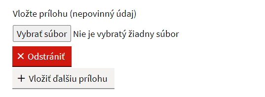 Vkladanie prílohy