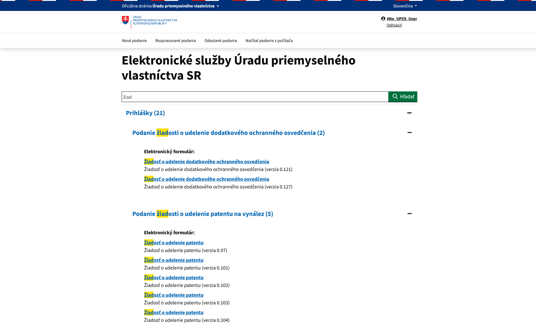 Vyhľadávanie v službách